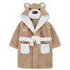 kids personalised teddy bear borg dressing gown | unisex teddy bear hooded dressing gown | personalised borg robe for kids | embroidered teddy bear dressing gown