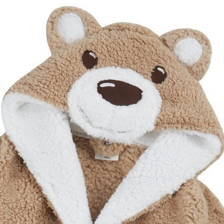 kids personalised teddy bear borg dressing gown | unisex teddy bear hooded dressing gown | personalised borg robe for kids | embroidered teddy bear dressing gown
