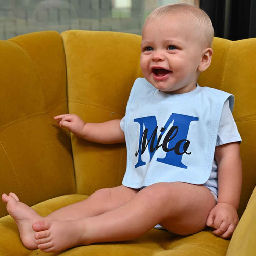 Babies personalised pop-on bibs