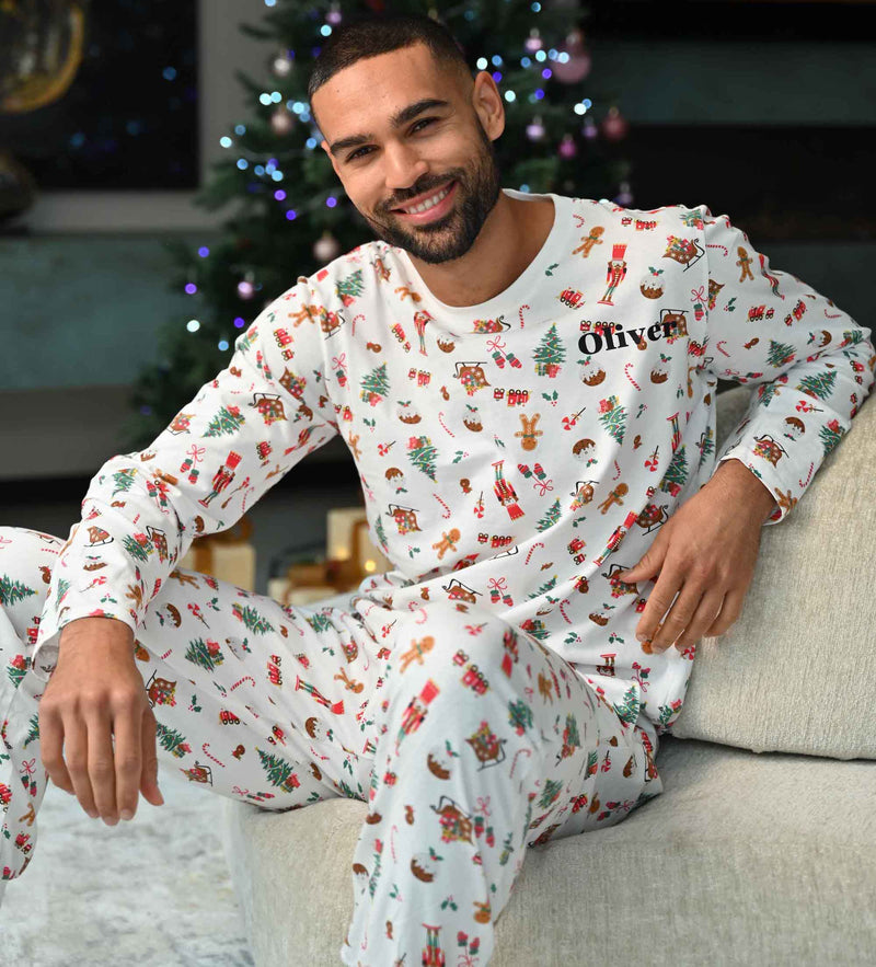 men's personalised family Christmas pyjama set | matching family Christmas pyjamas for men | personalised Christmas pyjamas for men