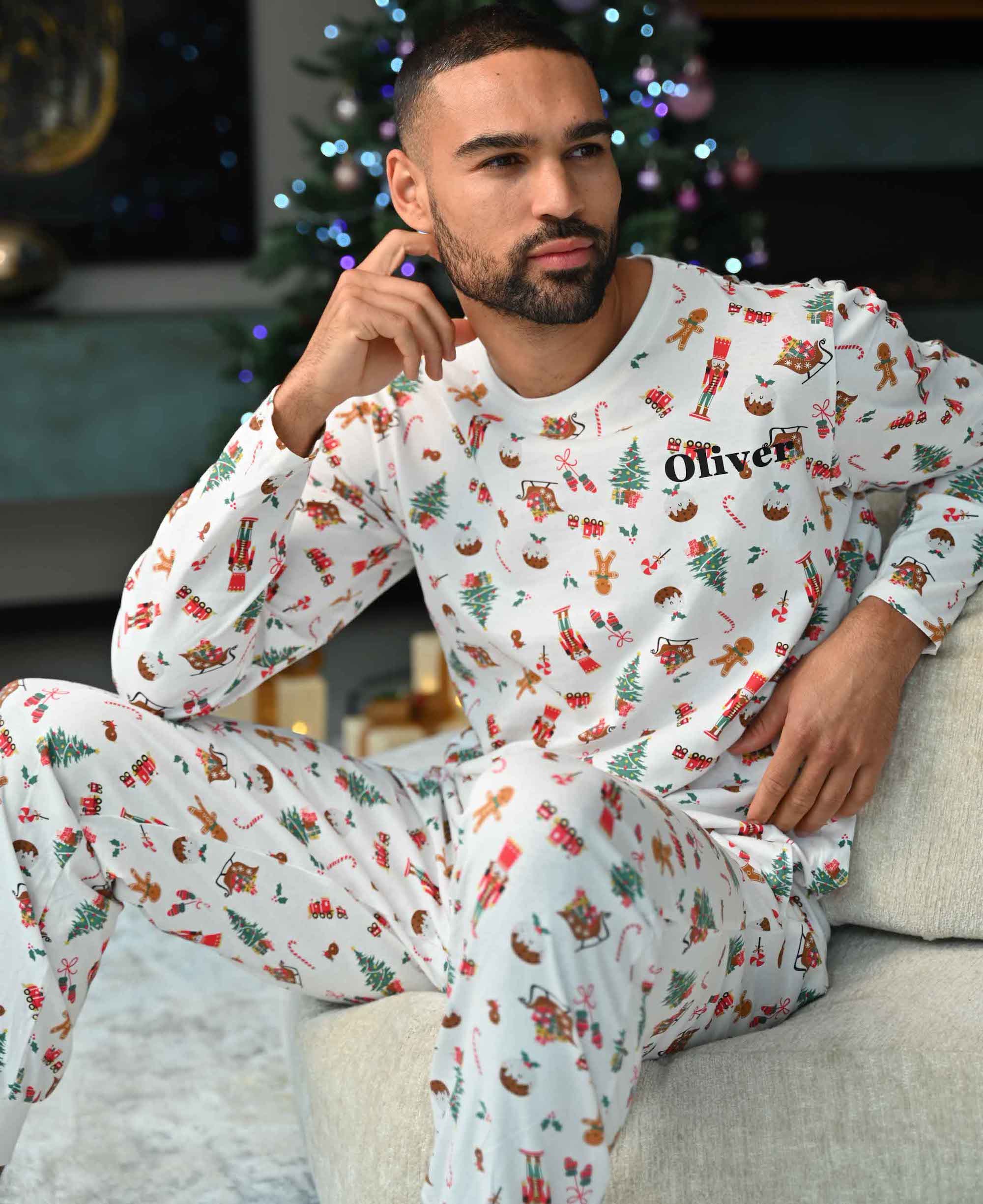 Mens family christmas themed pyjamas
