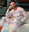 men's personalised family Christmas Fairisle pyjama set | matching family Fairisle Christmas pyjamas for men | personalised Fairisle pyjamas for men