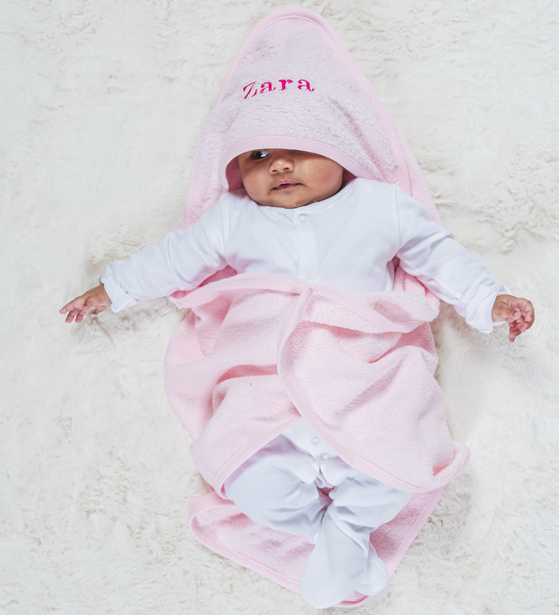 personalised hooded baby towel | embroidered baby hooded towel | personalised baby bath towel | personalised baby robe towel