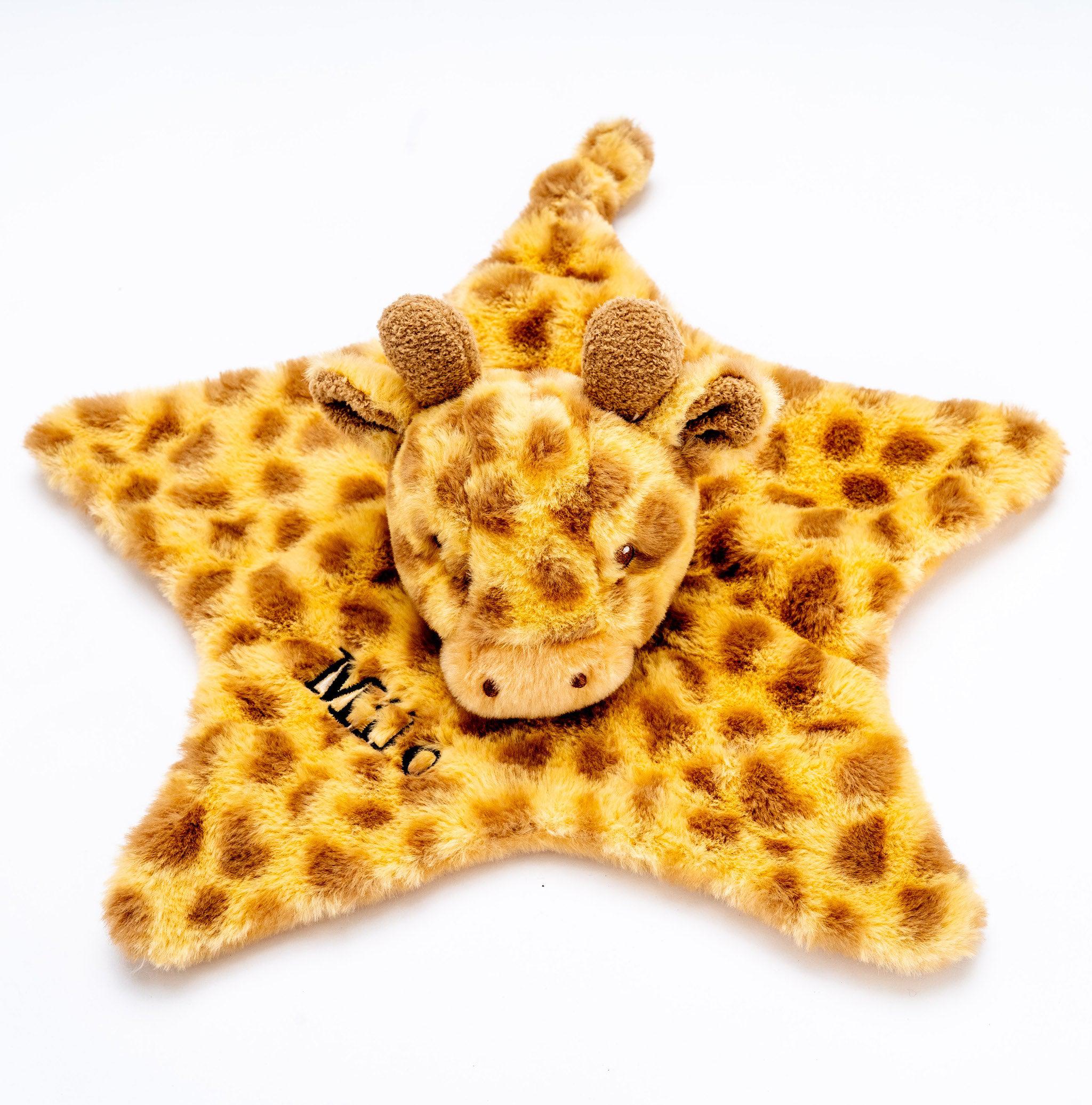 Babies personalised unisex recycled giraffe comforter