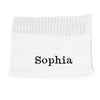personalised cellular baby blanket | luxury knitted baby blanket | personalised cotton baby blanket | embroidered baby cellular blanket
