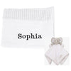 personalised baby blanket and elephant comforter gift set | luxury cellular blanket gift set for baby | personalised newborn blanket and comforter | elephant comforter and cotton baby blanket