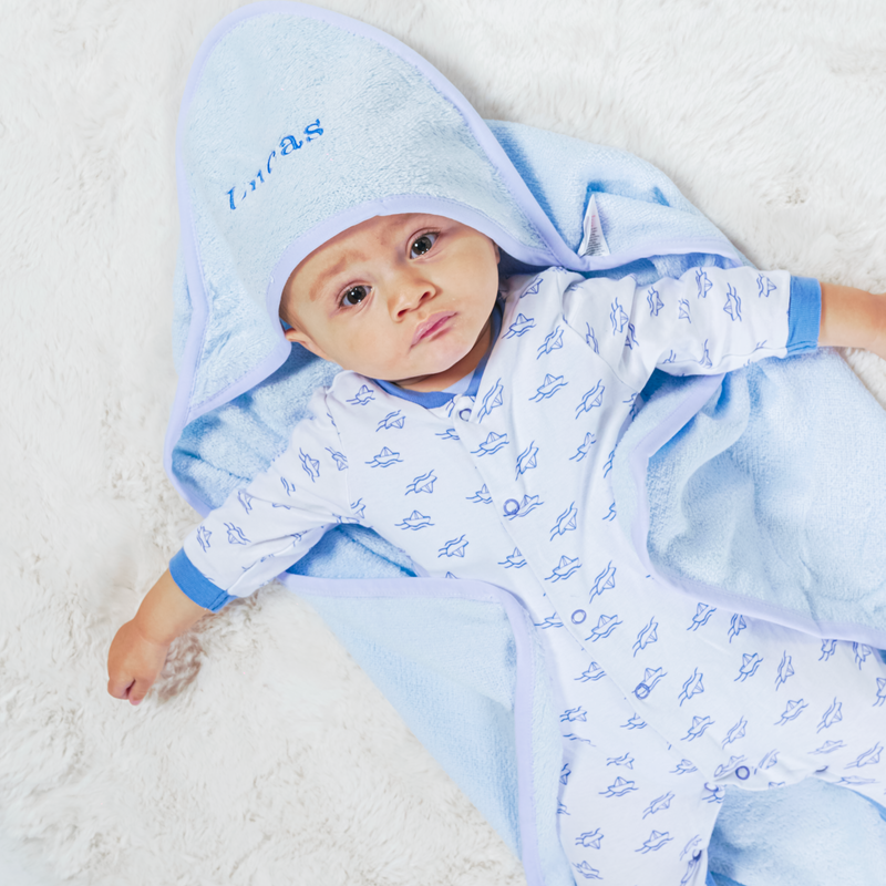 personalised hooded baby towel | embroidered baby hooded towel | personalised baby bath towel | personalised baby robe towel