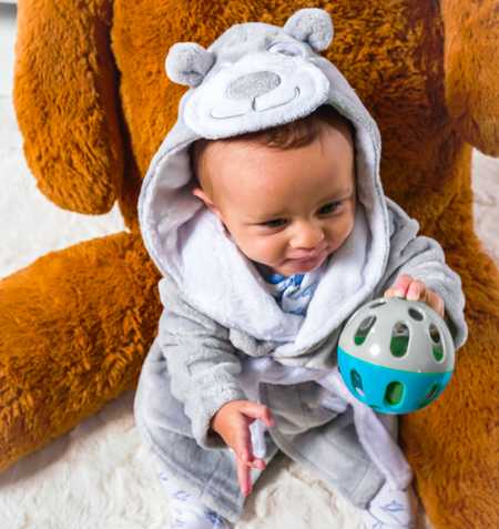 premium baby personalised teddy bear dressing gown | personalised teddy bear hooded robe for baby | luxury baby teddy dressing gown | embroidered teddy bear baby robe