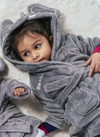 kids personalised elephant dressing gown | unisex elephant hooded dressing gown | personalised elephant robe for kids | embroidered elephant dressing gown