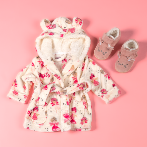 Luvable Friends Baby Girl Plush Bathrobe, Floral, 0-9m : Target