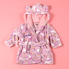 baby girl personalised unicorn dressing gown | personalised unicorn print hooded robe | embroidered baby unicorn dressing gown | unicorn hooded dressing gown for baby girl