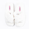 faux fur cross over slippers | cream faux fur cross over slippers | Lulabay faux fur slider slippers