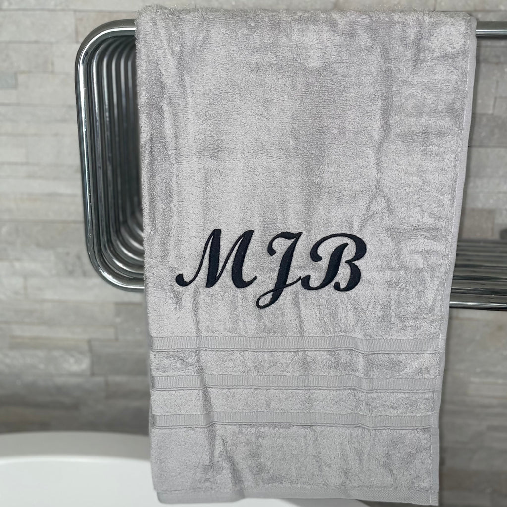 personalised zero twist Egyptian cotton towels | personalised luxury bath towels | embroidered Egyptian cotton towels
