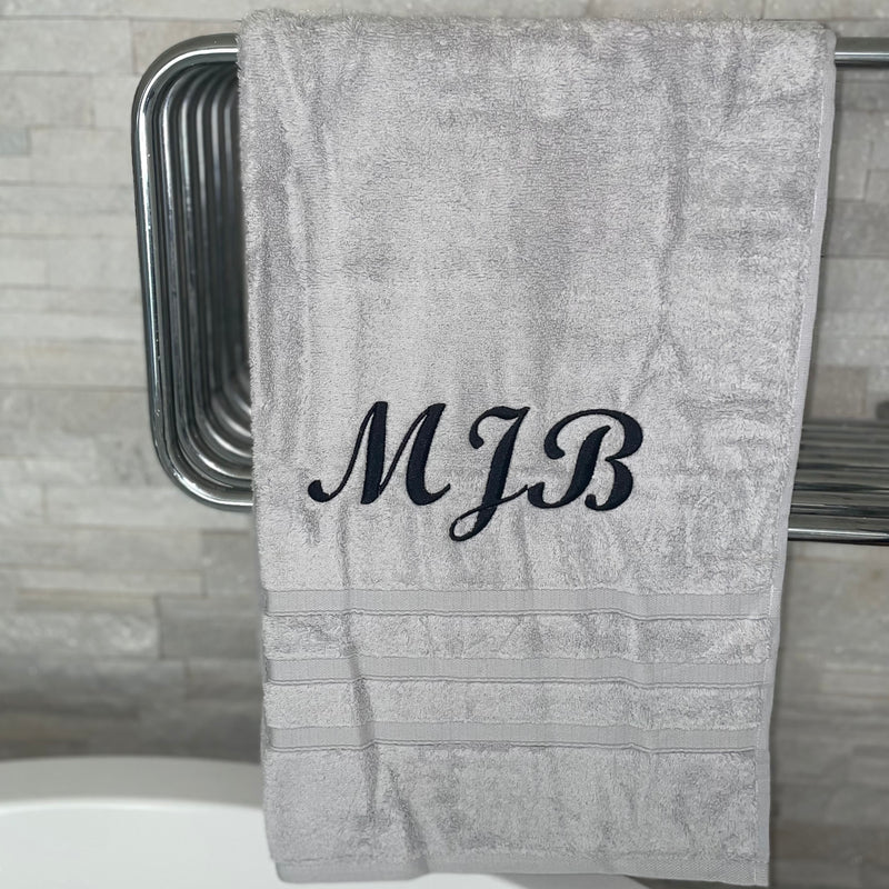 personalised zero twist Egyptian cotton towels | personalised luxury bath towels | embroidered Egyptian cotton towels