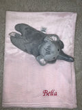 Babies personalised blanket and elephant toy set