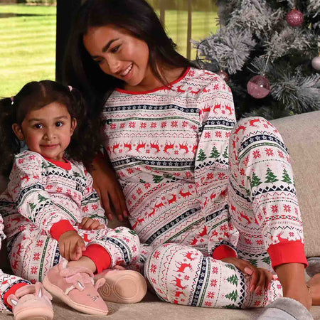 personalised family Christmas Fairisle pyjama set | personalised matching Christmas Fairisle pyjamas