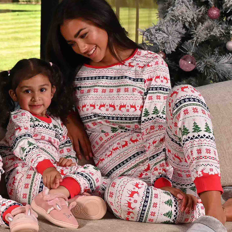 personalised family Christmas Fairisle pyjama set | personalised matching Christmas Fairisle pyjamas