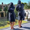 personalised Mr & Mrs couples robes | personalised matching Mr & Mrs robes navy