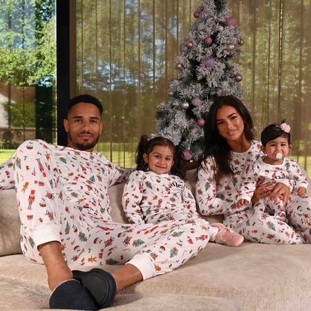 personalised family Christmas print pyjama set | personalised matching Christmas pyjamas
