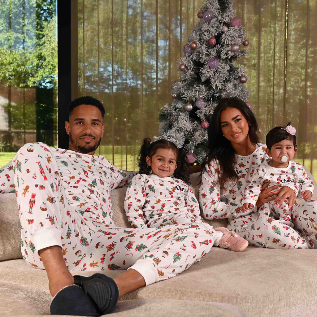 Babies unisex personalised family christmas themed sleepsuit
