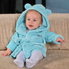 baby boy personalised teddy bear dressing gown | teddy bear ear hooded dressing gown for baby | embroidered baby boy fleece robe | personalised teddy hooded bathrobe
