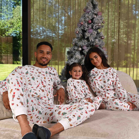 personalised family Christmas print pyjama set | personalised matching Christmas pyjamas