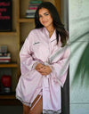 personalised bridal satin lace robe | personalised bridal satin lace robe white (change according to colour image)