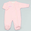 baby personalised name sleepsuit | personalised cotton baby sleepsuit | custom baby sleepsuit with name | embroidered style personalised baby grow