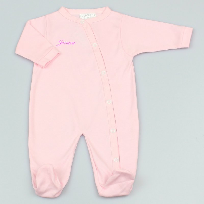 baby personalised football sleepsuit | personalised football themed baby grows | football sleepsuit with name and number | personalised baby football outfit