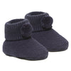 newborn baby pom pom bootees | knitted newborn baby booties | cosy pom pom baby booties | soft acrylic newborn bootees