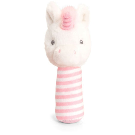 baby unicorn stick rattle | soft unicorn baby rattle | recycled unicorn rattle toy | plush unicorn stick rattle