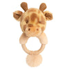 baby giraffe ring rattle | soft giraffe baby rattle | recycled giraffe rattle toy | plush giraffe ring rattle