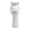 baby zebra stick rattle | soft zebra baby rattle | recycled zebra rattle toy | plush zebra stick rattle
