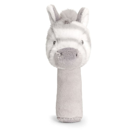 baby zebra stick rattle | soft zebra baby rattle | recycled zebra rattle toy | plush zebra stick rattle