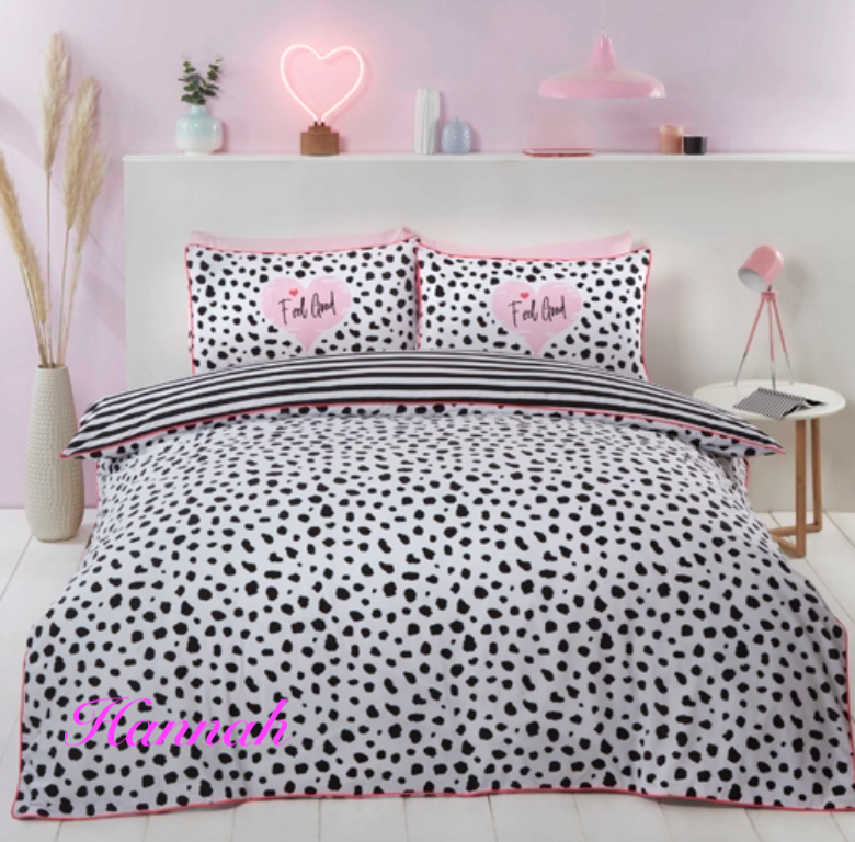 girls personalised Dalmatian duvet set | personalised Dalmatian bedding | embroidered Dalmatian duvet cover set