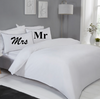 mr and mrs personalised bedding set | personalised contrast piped duvet set | personalised couples bedding | personalised pillowcase bedding set