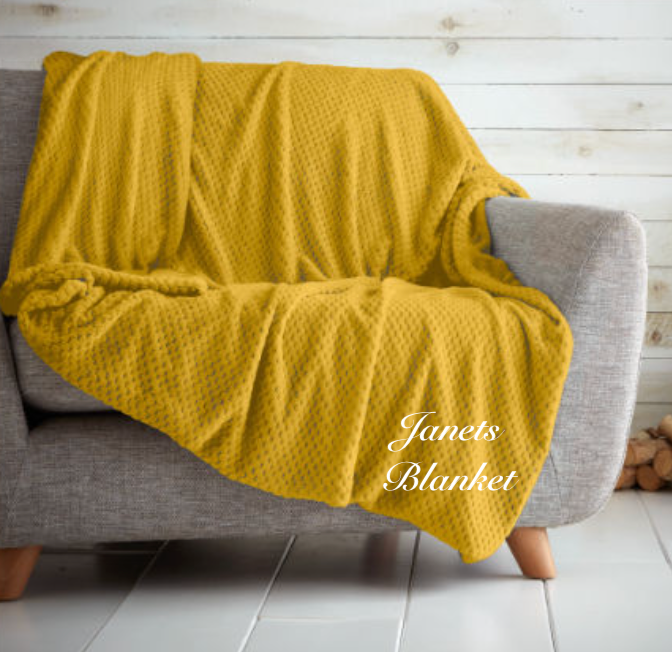 luxury personalised popcorn throw | personalised coral fleece blanket | embroidered popcorn throw | luxury personalised blanket