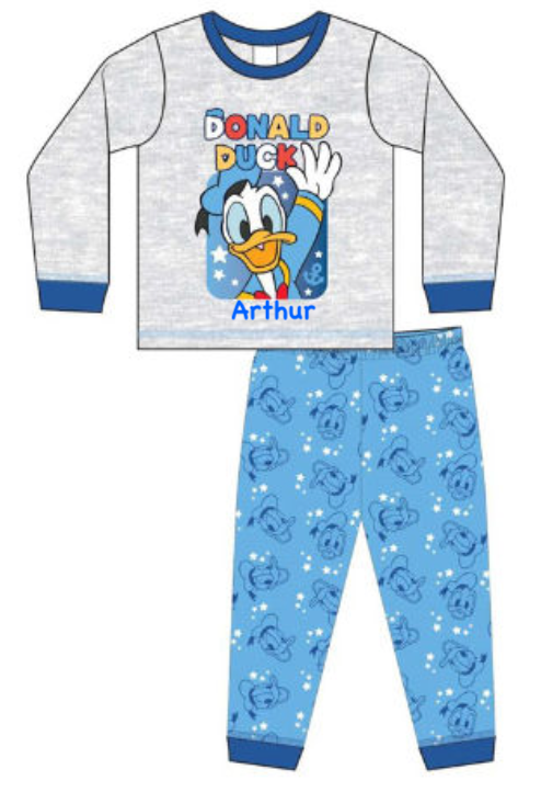 Baby boys personalised Donald Duck Pyjamas