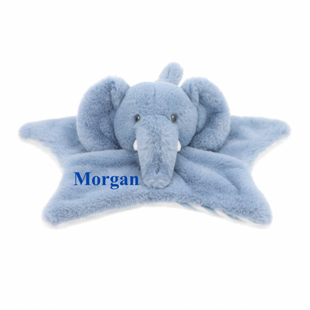baby personalised recycled elephant comforter | personalised elephant comfort blanket | embroidered recycled elephant comforter | sustainable baby elephant comfort toy