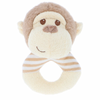baby monkey ring rattle | soft monkey baby rattle | recycled monkey rattle toy | plush monkey ring rattle
