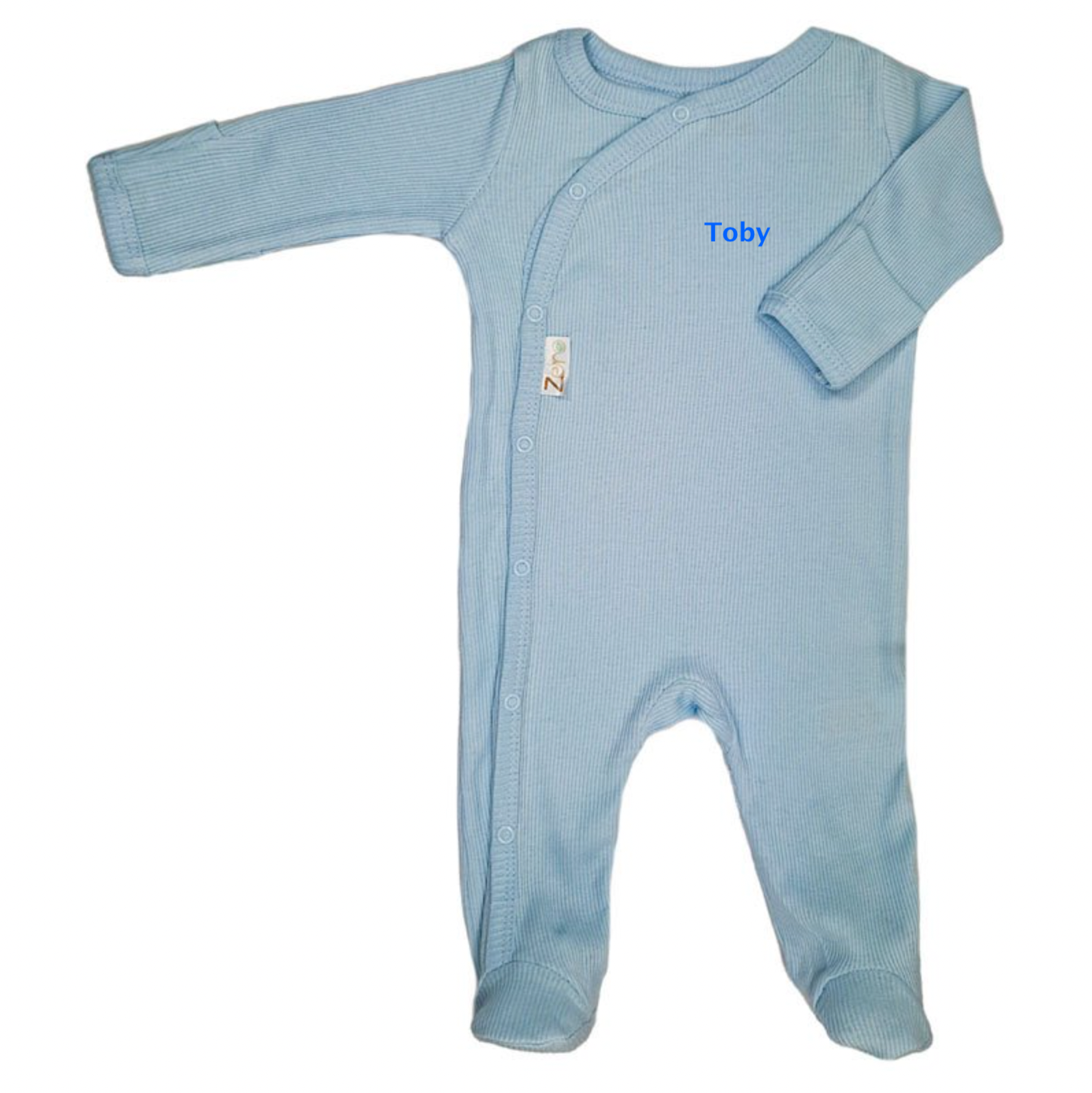 Babies personalised ribbed sleepsuit