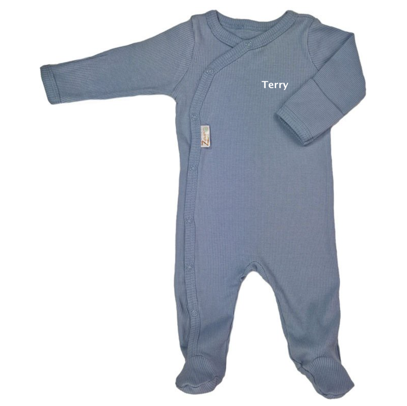 Babies personalised ribbed sleepsuit