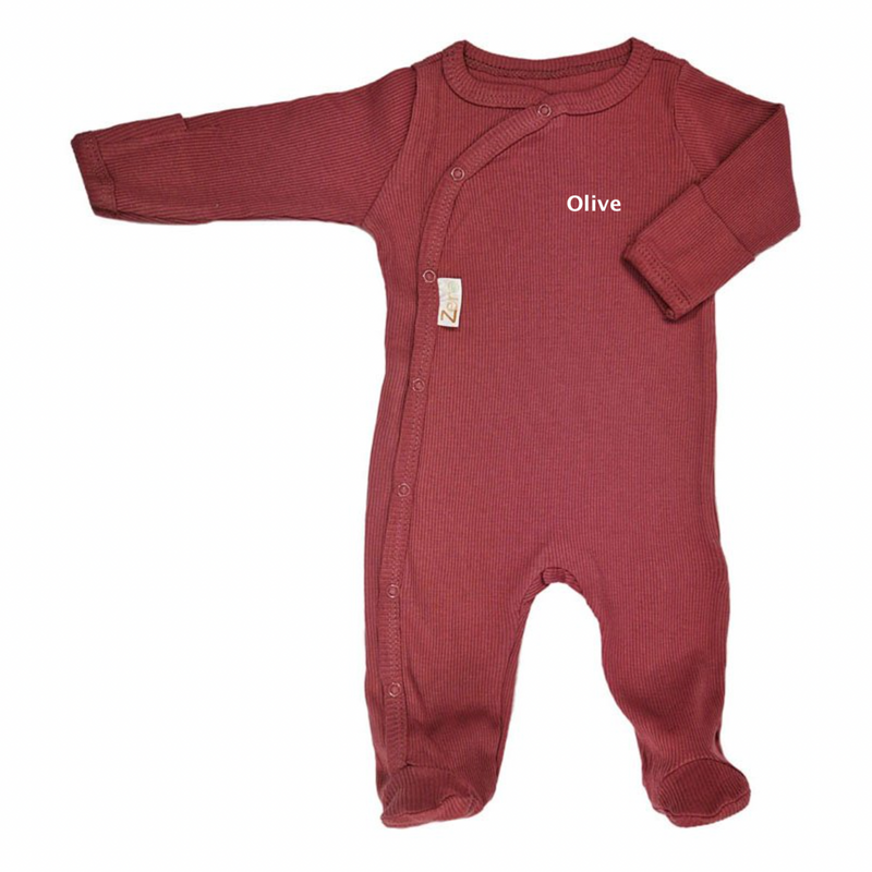 baby personalised ribbed sleepsuit | personalised cotton ribbed baby sleepsuit | ribbed baby grow with name | personalised baby sleepsuit