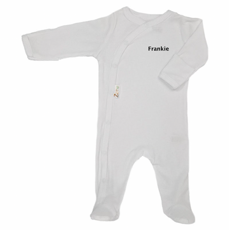 baby personalised ribbed sleepsuit | personalised cotton ribbed baby sleepsuit | ribbed baby grow with name | personalised baby sleepsuit