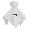 baby personalised teddy bear comforter | personalised teddy comfort blanket | embroidered teddy bear comforter for baby | soft teddy comfort toy