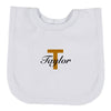 baby personalised pop on bib | personalised cotton baby bib | embroidered baby feeding bib | custom baby bib with name
