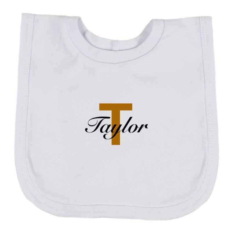 Babies personalised pop-on bib