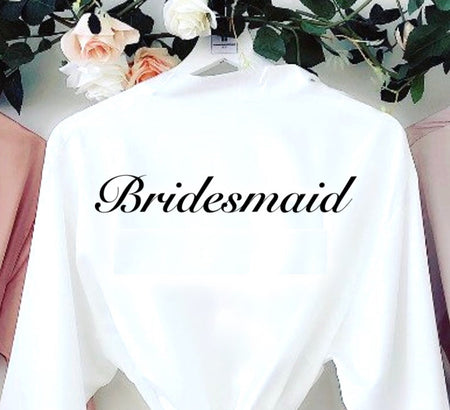 personalised bridal satin lace robe | personalised bridal satin lace robe white (change according to colour image)