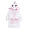 Babies personalised Unicorn hooded dressing gown